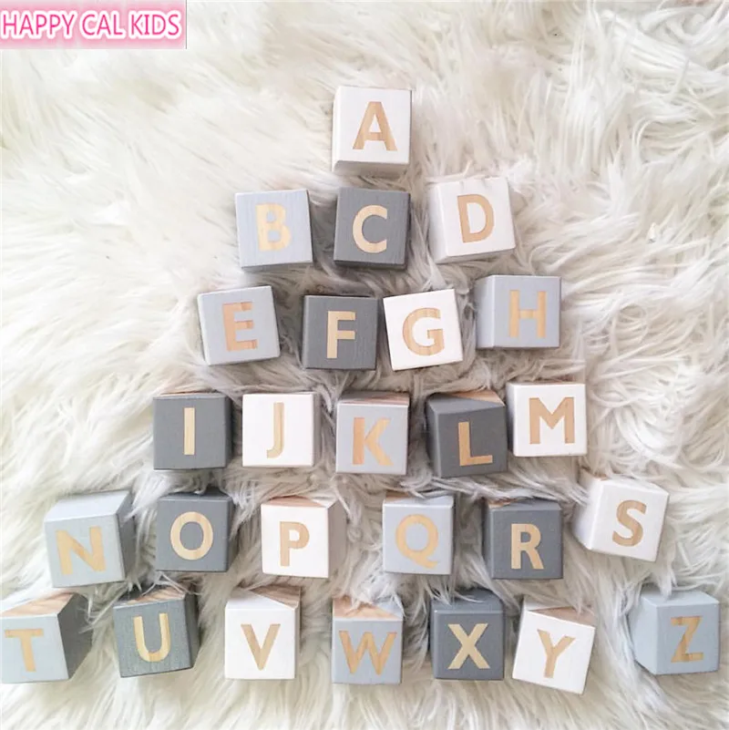 

INS Nordic Handmade number letter Wood Building block Decorative Baby Children's Room Decoration Blocks