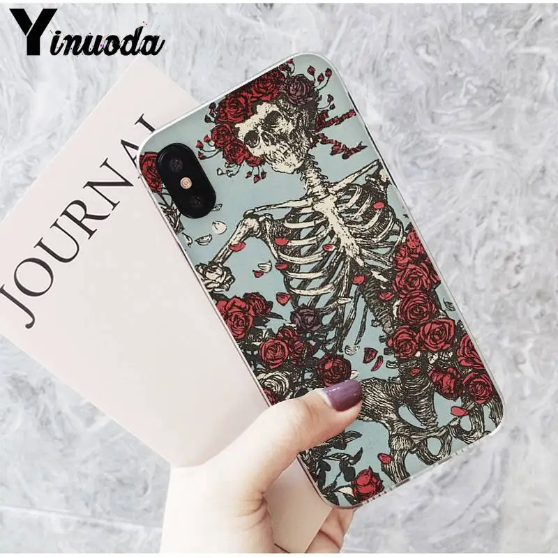 Yinuoda искусство красивый Tumblr новый эстетический череп Floar Phonecase для iPhone8 7 6 6S Plus 5 5S SE