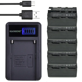 

5PCS 3100mAh NP-F550 NP-F330 NP-F730 NP-F530 NP-F570 NP-F750 + LED USB Charger for Sony CCD-SC55 CCD-TRV81 MVC-FD81 Battery