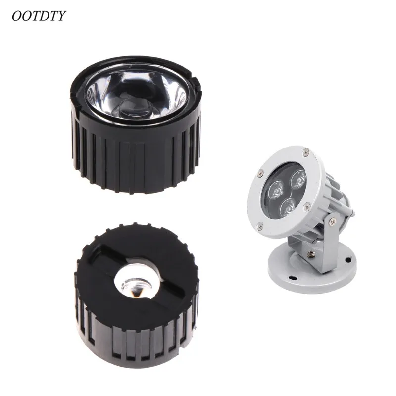 

OOTDTY 10 Pcs 5/15/30/45/60/90/120 Degree Lens Reflector Collimator w/ Holder For 1-5W LED