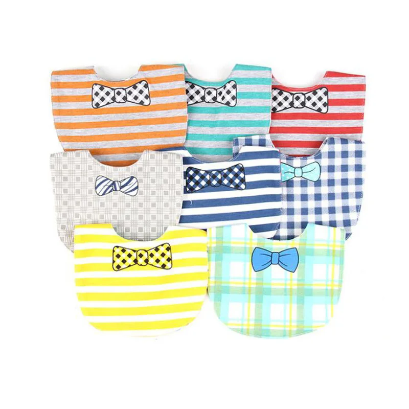 

Double-sided cartoon baby bib four-layer cotton waterproof bib baby saliva towel snap adjustable