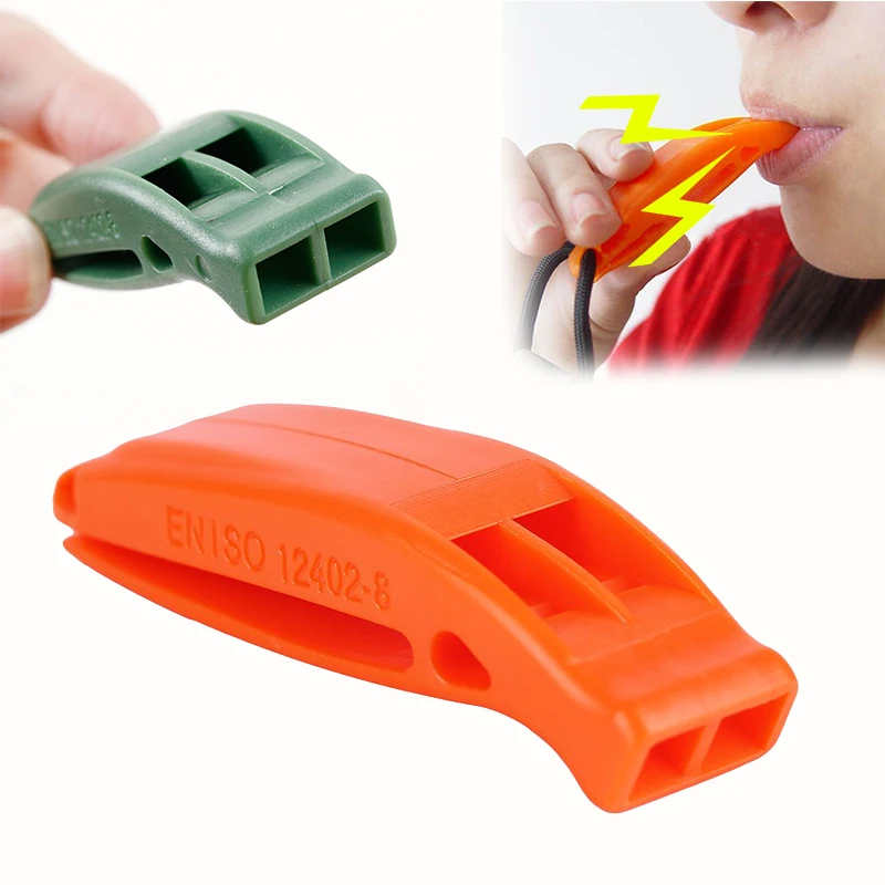 

1pc Multi-color Tactical Survival Sentinel Hikes Loud Plastic Dual Band Match Whistle Designed Dual-frequency for First Aid Tool