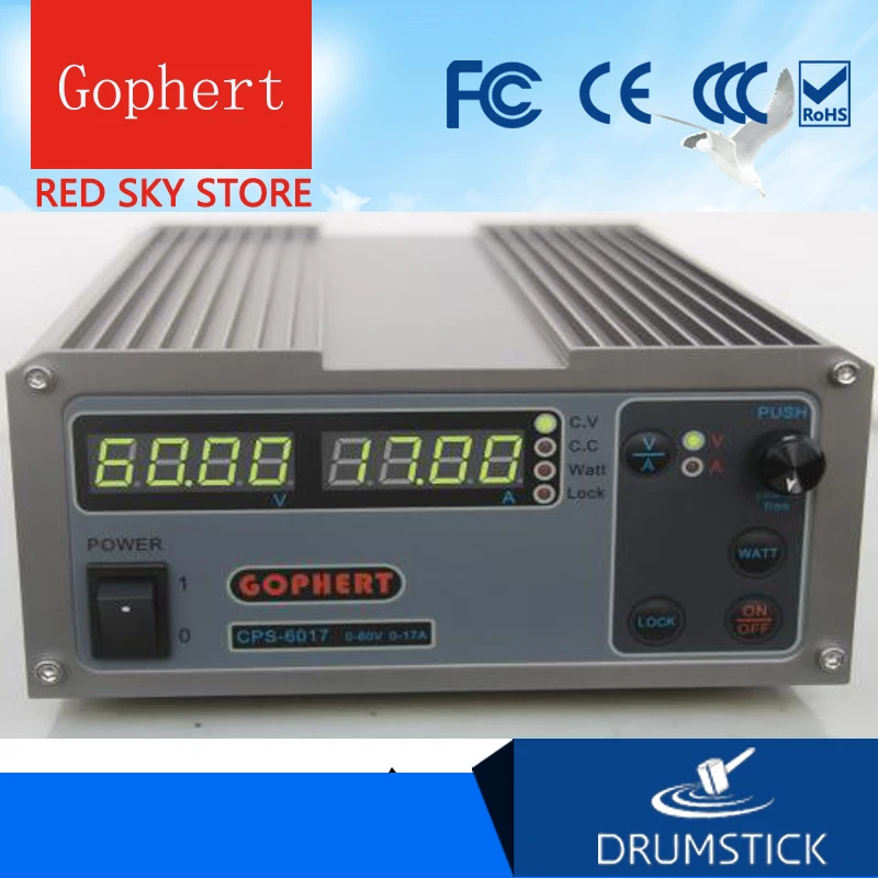 Gphert CPS 6017 DC импульсный источник питания одиночный Output0 60V 0 17A 1000W Регулируемый|switch