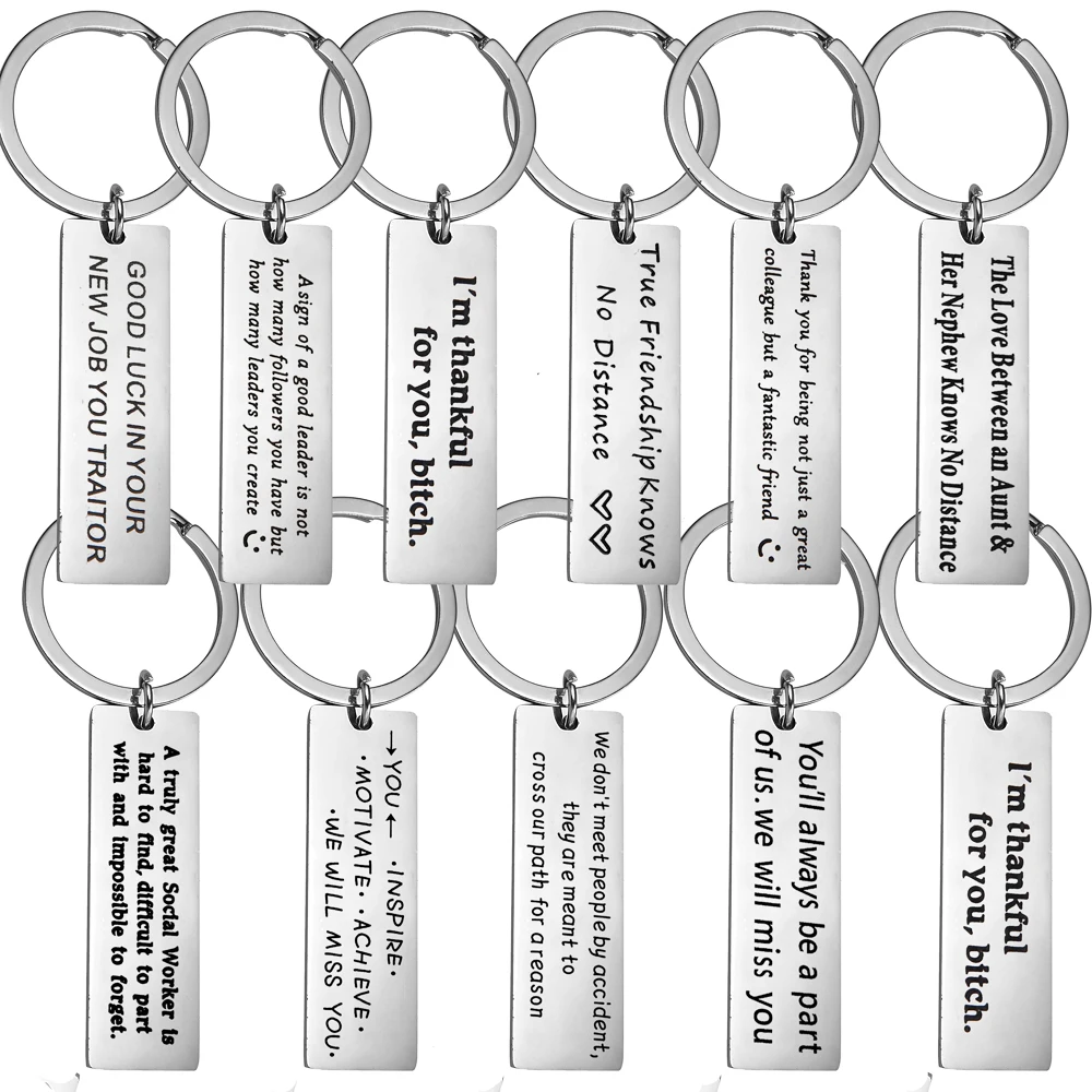 

Stainless Steel Colleague Coworker Leaving Gifts Retirement Jewelry Keychain Keyring Key Ring Chain Gift Best Friend Friendship