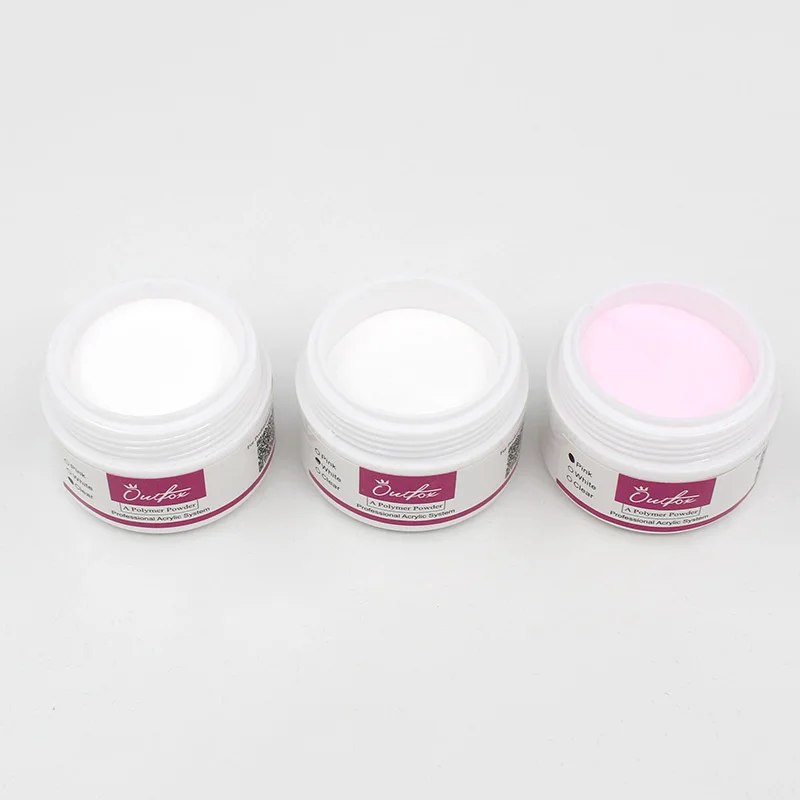 1 pc DIY professional nail systems polymer clear pink white color nail acrylic powder for Nail Tips Manicure Builder 2