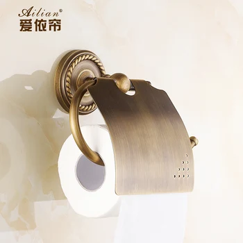 

Copper antique toilet paper holder box paper winder shelf paper winder retro toilet paper holder towel rack new Free Shipping