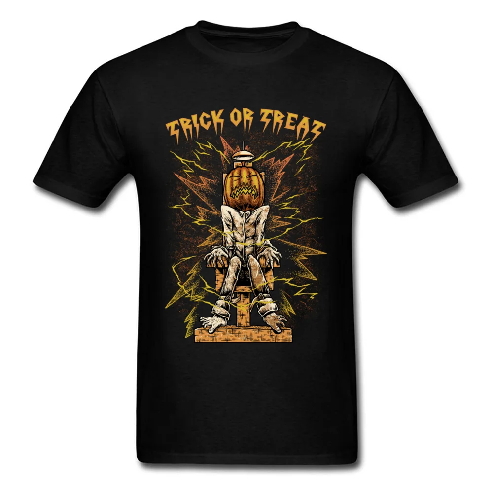 Trick or Treat T-Shirt Short Sleeve Party Latest Men's Summer Tops Shirts Party Tee Shirt O Neck 100% Cotton Fabric Trick or Treat black