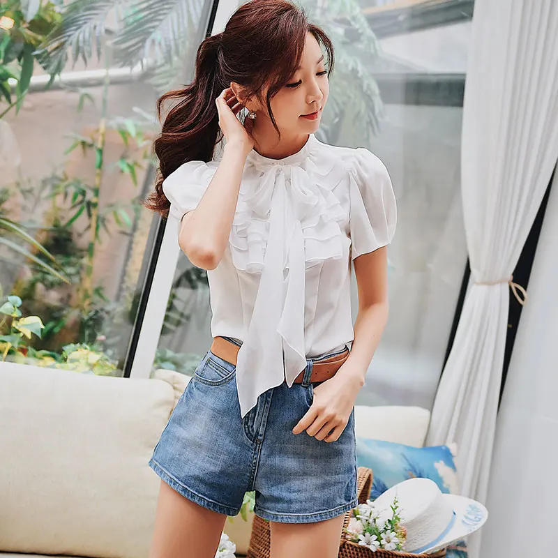 

Dabuwawa Summer Denim Shorts 2019 New Women Ladies Jeans Shorts Casual Loose Washed Straight Shorts Pants DN1BSP002