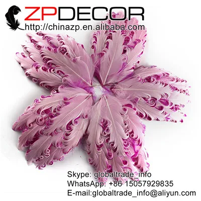 Zpdecor высококачественное искусственное белое кудрявое гусиное перо Nagorie Pad Plume для девочек, украшенный головной убор - Цвет: Berry