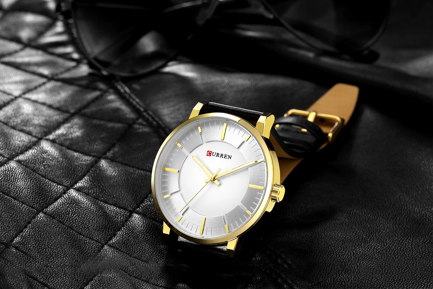 CURREN новый уникальный дизайн мужские водонепроницаемые часы Аналоговые кварцевые наручные часы для мужчин кожа Спорт повседневное часы