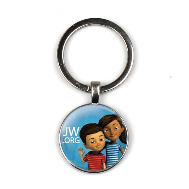 

2019 Explosion Pin Jehovah's Witness Art Painting Keychain JW.ORG Exquisite Key Chain Pink Round Key Accessories