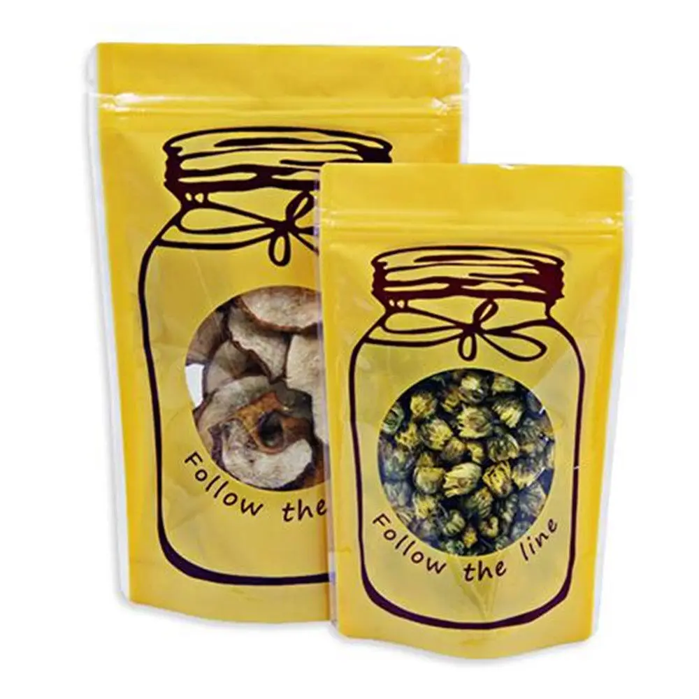 GRUITER Yellow Polyethylene Stand Up Ziplock Bags With Canister Design