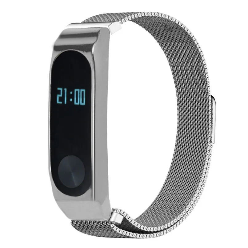 Ремешок для часов + защитный чехол Xiaomi Mi Band 2 роскошный браслет из нержавеющей