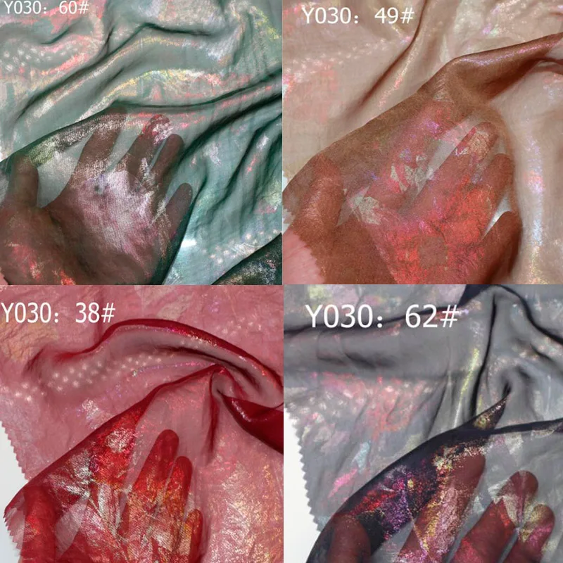 Платье из шифонового шелка, Цветочная шифоновая летняя юбка с бронзовым орнаментом, модное мягкое дышащее платье своими руками ткань для блузок