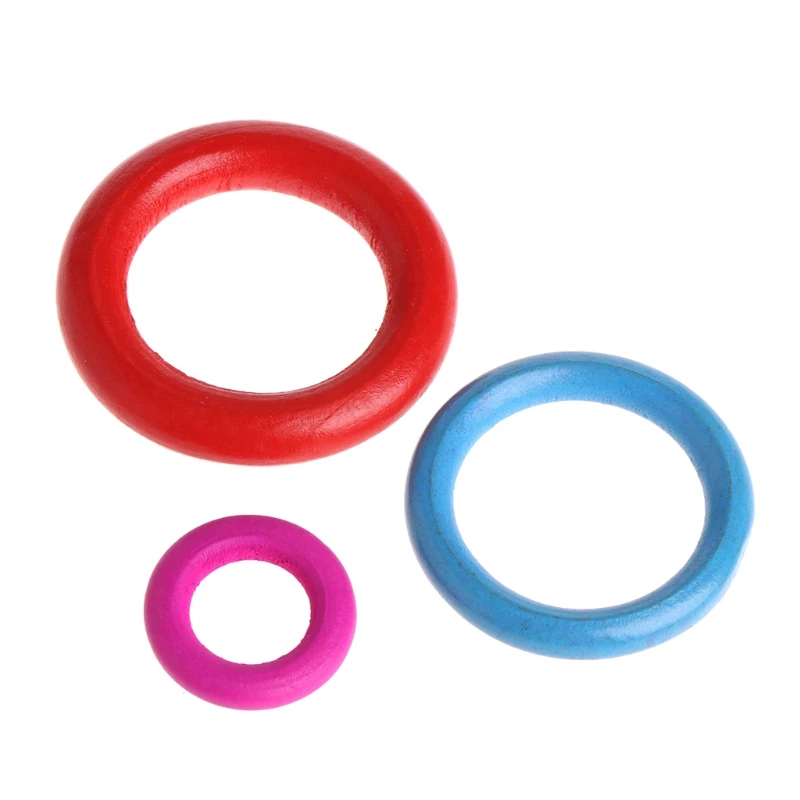

10 Pcs/Bag Wood Rings Parrot Toys Accessories Colorful Random Color DIY Ornament