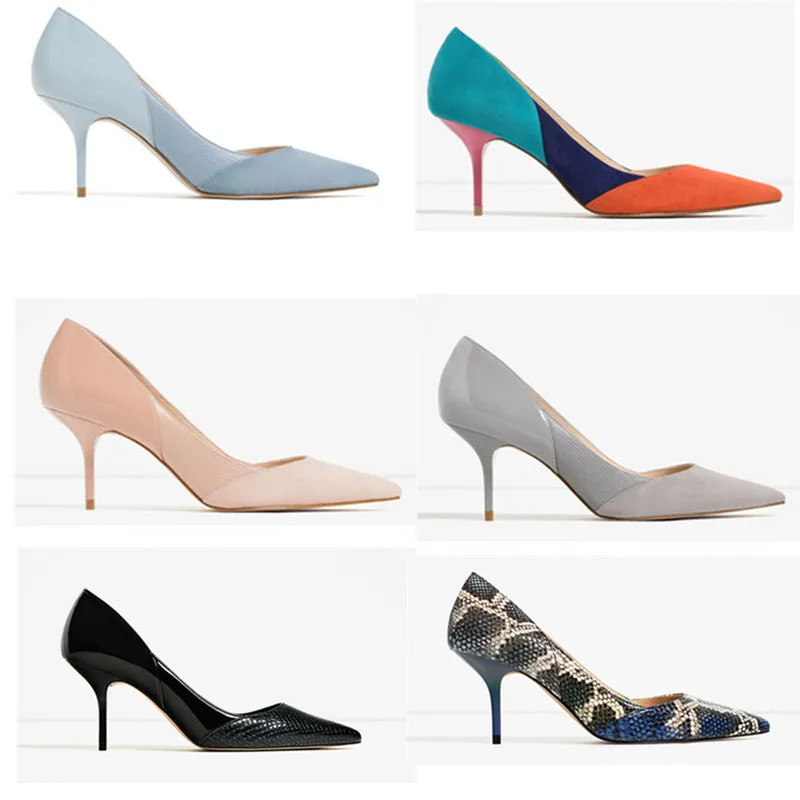 Nouvelle De Styles Orange Sheos Luxe nude blue Chaussures Femme Marque Bureau Classique Prix Femmes Variété Sexy 2018 Mélangés Une Couleurs Usine Spécial gray qxnt0fA