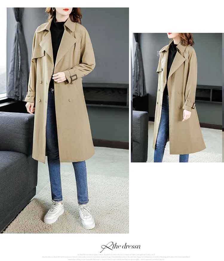 autumn new Korean double-breasted trench coat