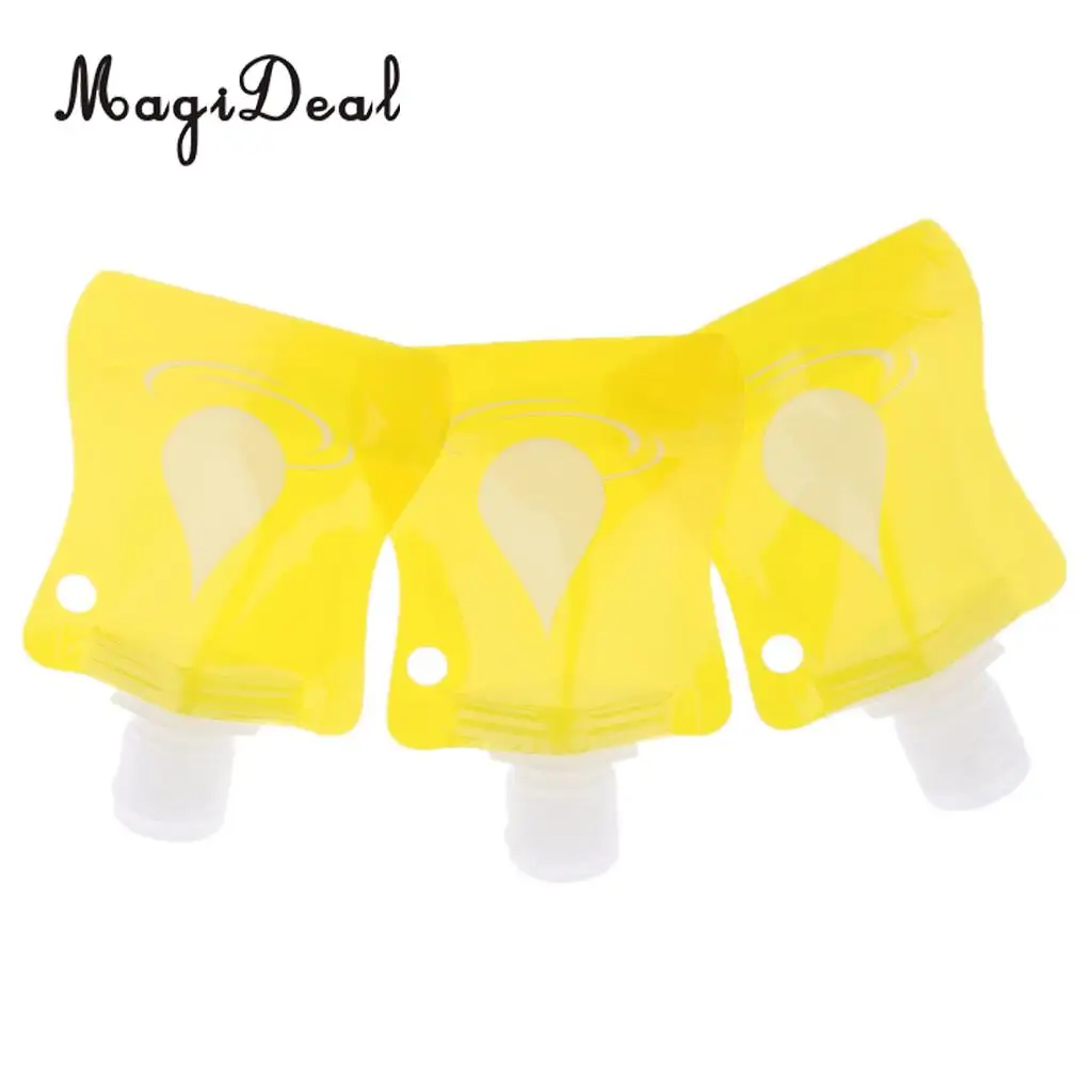 3pcs Refillable Empty Squeeze Pouch Shampoo Cleaner Shower Gel  Body Lotion Squeezable Bag Bottle