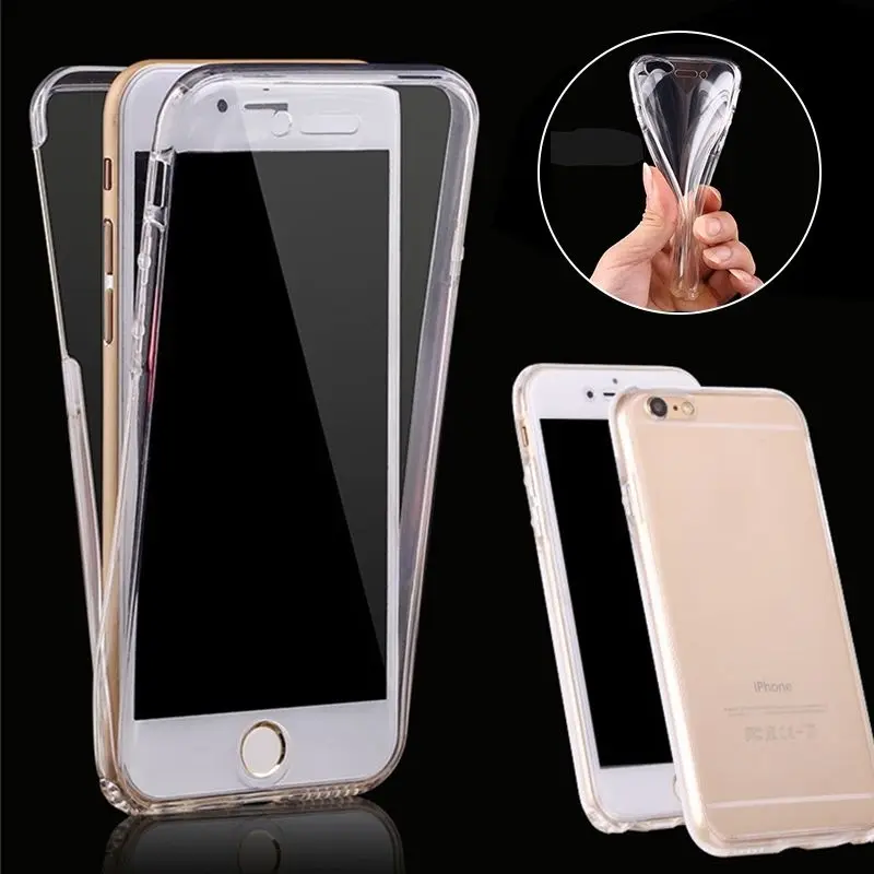 

for iPhone 8 7 6 6S Plus X SE 5S 360 Case Full Body Cover Soft Transparent Silicone Case for iPhone 6 6S Phone Case Cover Coque