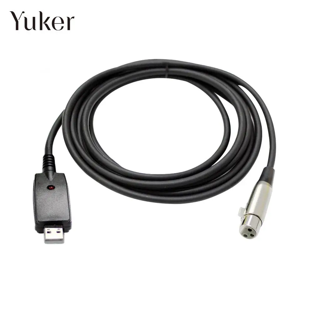 USB XLR Cable Durable Copper Core Bass Guitar USB XLR Line