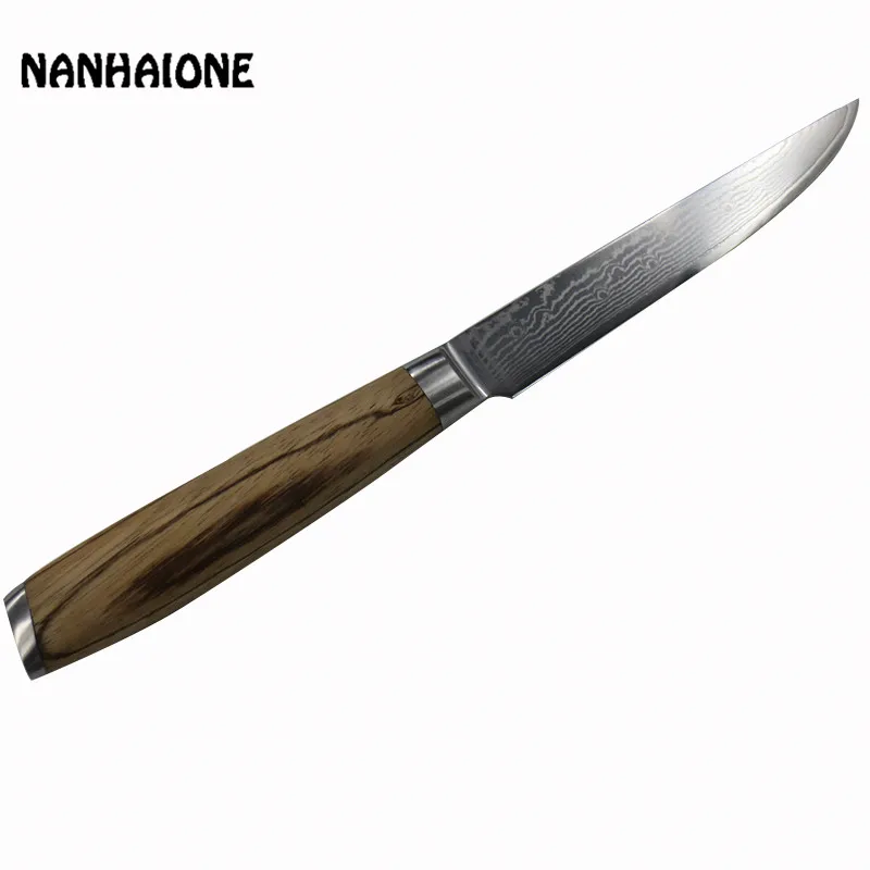 NANHAIONE универсальный нож из дамасской стали 5 дюймов zebra деревянная ручка кухонный