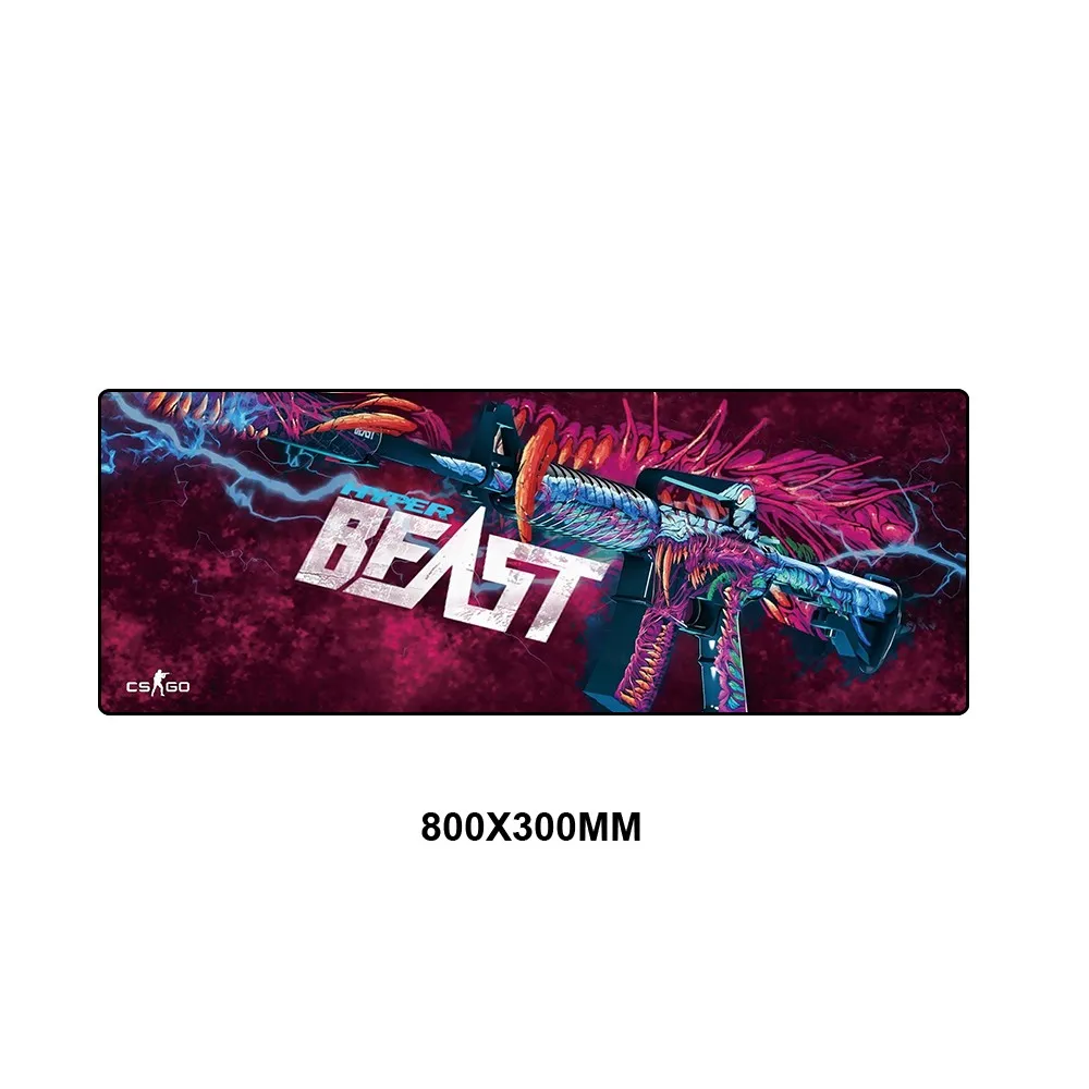 800x300MM Игровой коврик для мыши CSGO, коврики для мыши XXL, большой резиновый противоскользящий коврик для мыши Hyper Beast, игровой коврик для мыши CS GO speed, игровой коврик - Цвет: 800x300MM