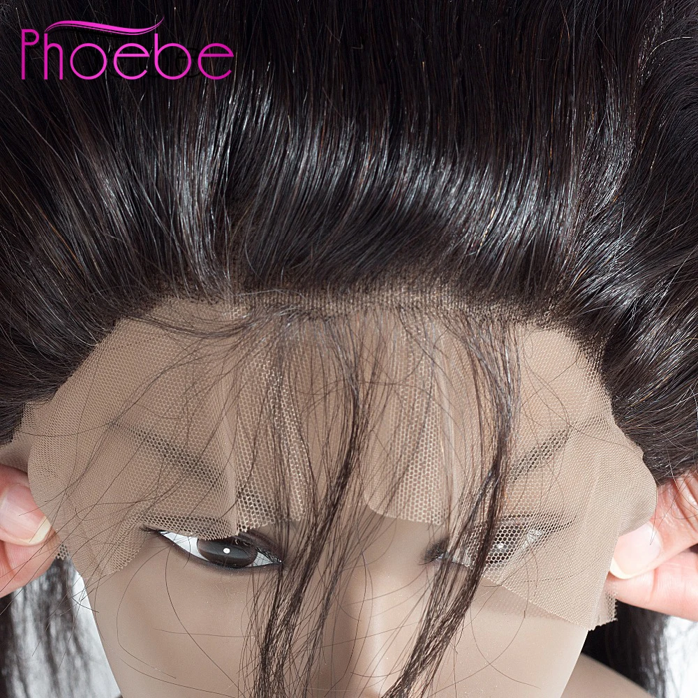 Phoebe индийские прямые волосы ткачество 13*4 Кружева Фронтальная Закрытие с волосами младенца человеческие волосы для наращивания не Реми Кружева Закрытие