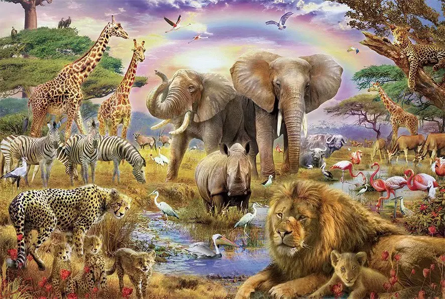 

New Year Gift Children Adult Wood Jigsaw 1000 Pieces Landscape Animation Puzzle Toy Gift Animal Amorous Feelings