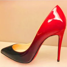 Hot Red Bottom High Heels shoes Women Paint Leater Shoes Sexy Pointed Stiletto High Heels Women’s Pumps big size 35-46