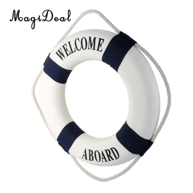 Magideal Welcome Nautical Wall Decor Ship Boat Ring Life Buoy