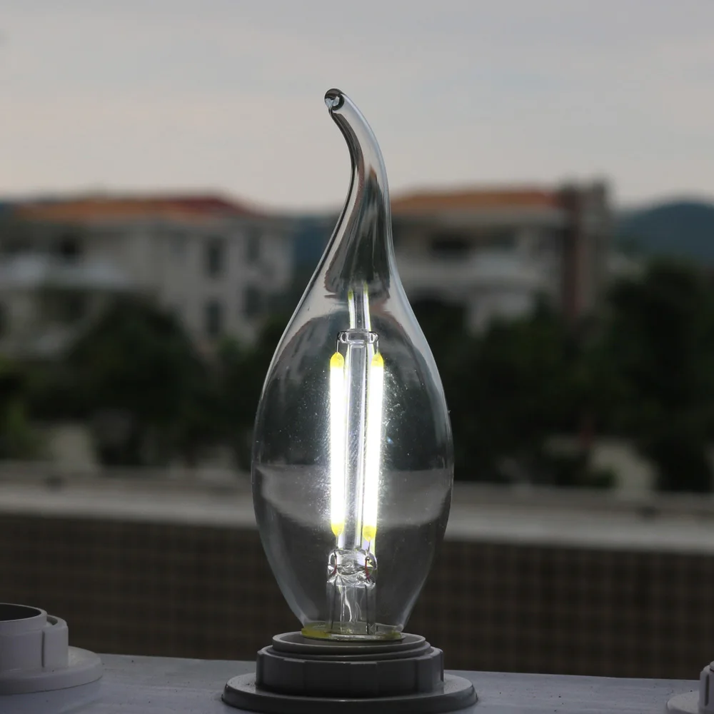 5 шт. ретро Edison лампа накаливания лампочка E12 110 V 2 W лампа накаливания освещение