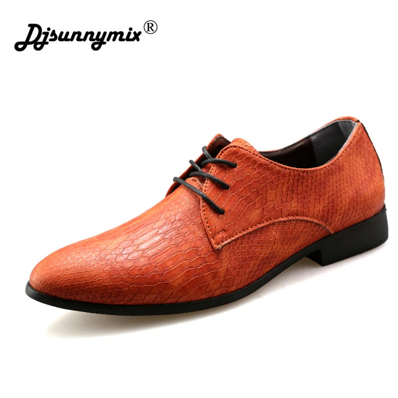 

DJSUNNYMIX Brand Men Wedding Oxford Shoes Lace-Up Office Suit Men's Dress Shoe
