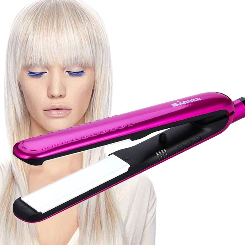 MARSKE 2 in 1 Ceramic Hair Straightener Temperature Adjustable Straightening Iron Straight Plate Flat Curler Styler | Красота и