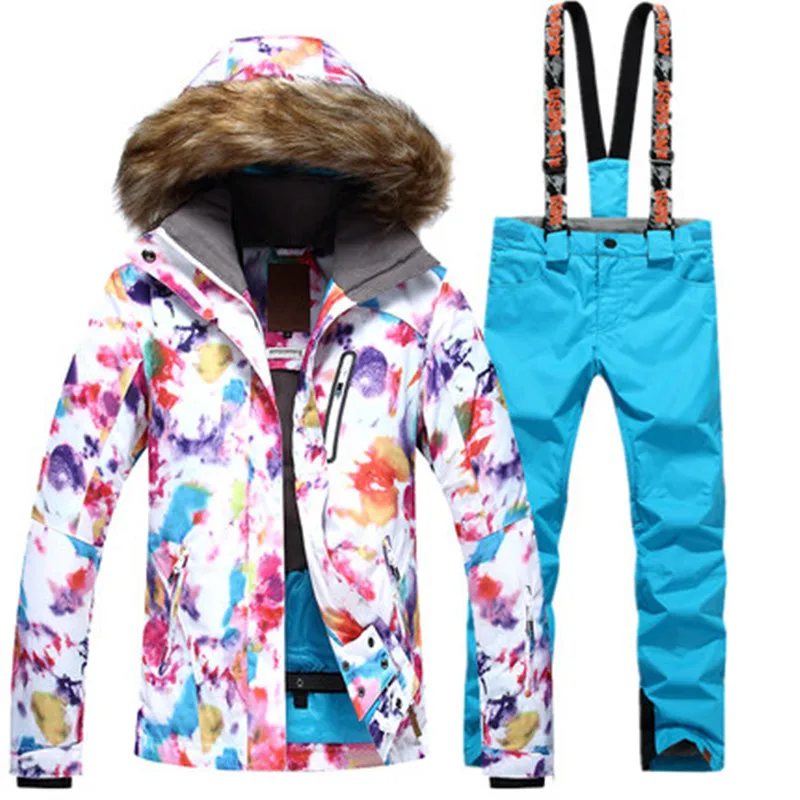 

Gsou snow single board double ski suit female waterproof breathable and warm outdoor ski suit women's suit