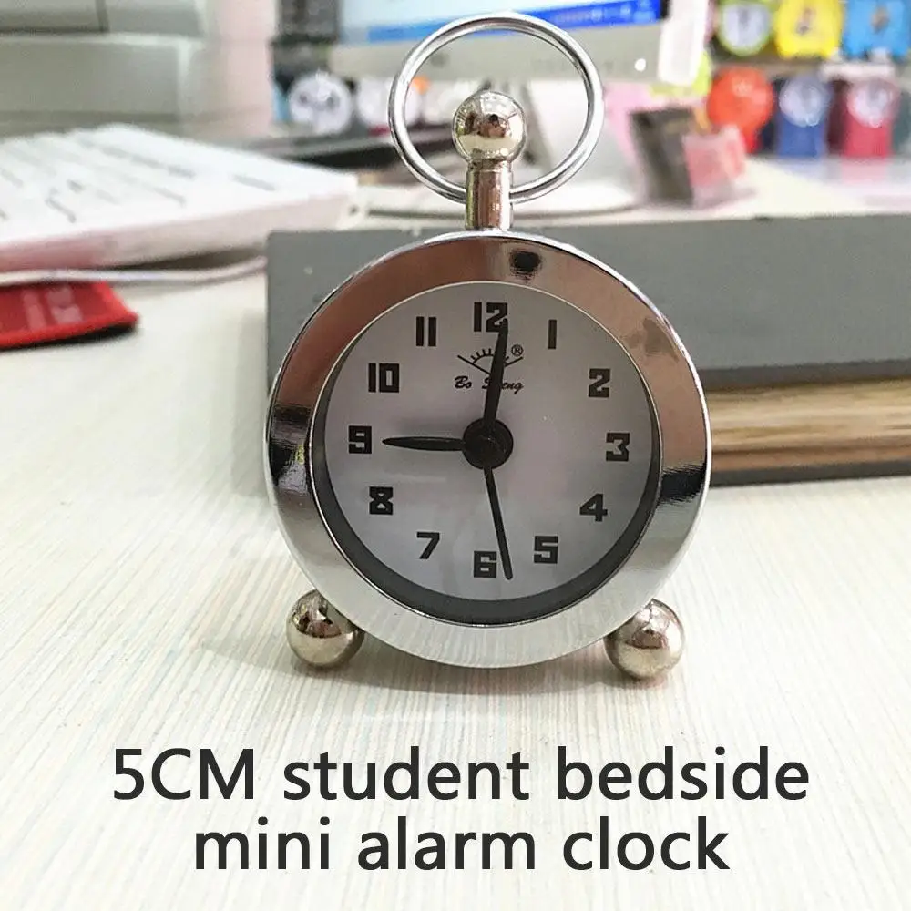 

Small Bed Alarm Clock Stainless Steel Case Compact Digital Alarm Clock Mini Children Student Desk Table Clock
