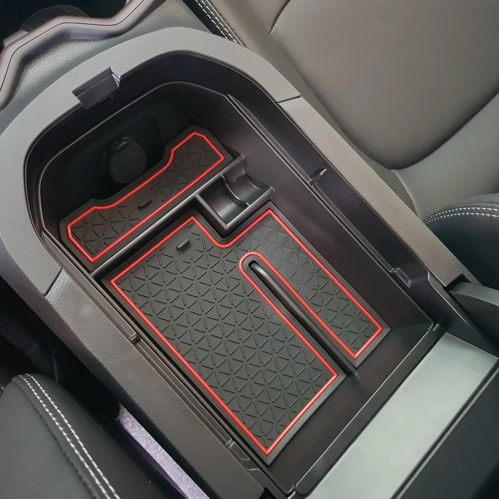 Central console storage box for RAV4 5 generation 2019+ centre armrest organiser blue storage box inside .