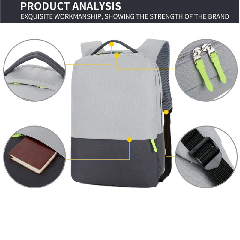 Waterproof Men's 15 inch laptop backpack computer male school backpacks rucksacks leisure for teenage mochila Escolar Gray Bag