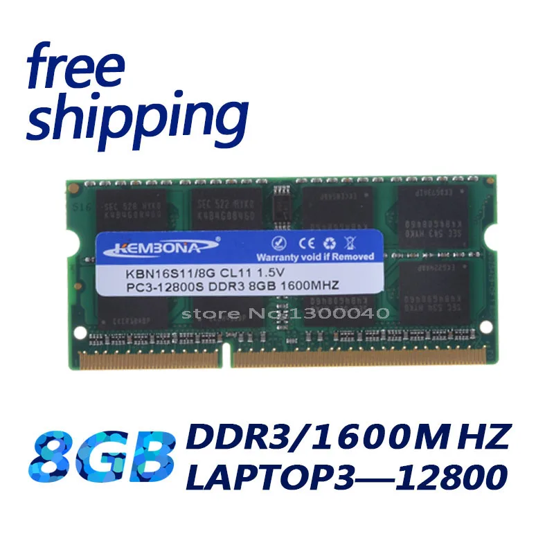 Achat KEMBONA DDR3 8 GB 1600 Mhz PC12800 RAM DDR3 1600 Mhz 8 GB (pour tous carte mère) SO DIMM RAM DDR3 ordinateur portable MÉMOIRE Livraison Gratuite!!!
