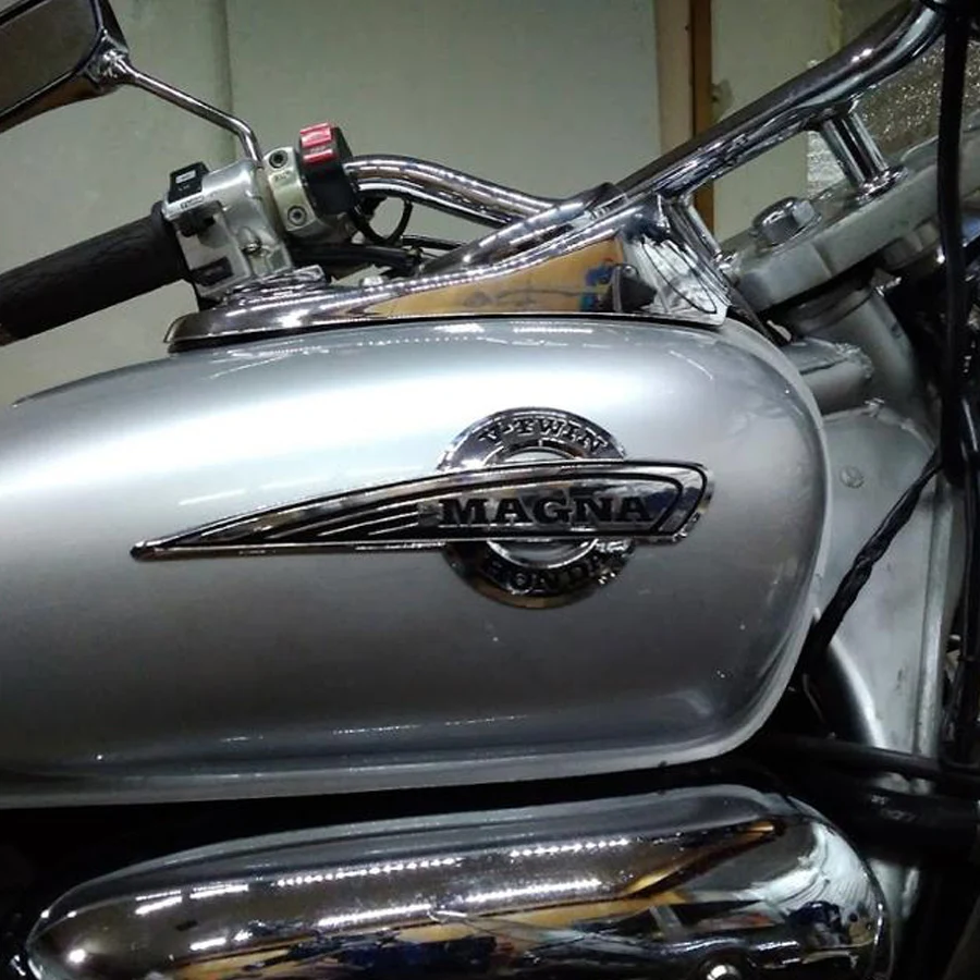 1 пара наклейка для топливного бака мотоцикла, хромированные 3D Эмблемы для мотоцикла, значок для Honda Magna V-Twin VF500 VF700 VF750 VT250
