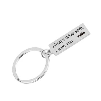 

Drive Safe I LOVE You Key Chain For Couple Husband Wife Driver Gift Car Key Pendant Boyfriend Girlfriend Charm Key Fob Jewelry