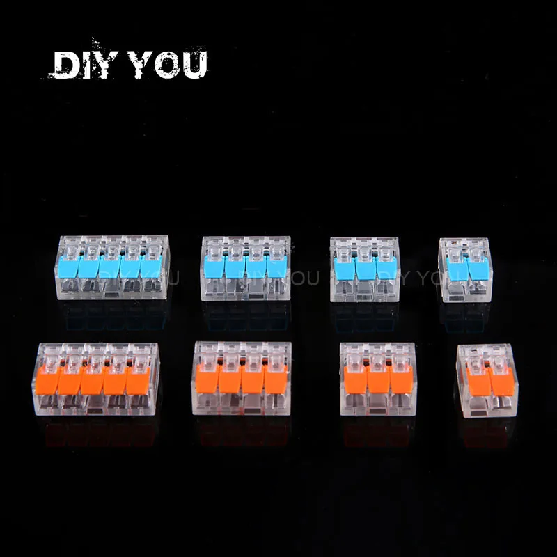 

2/3/5/10PCS Replace WAGO 221 Style Mini Fast Wire Connectors Universal Compact Wiring Connector push-in Conductor Terminal Block