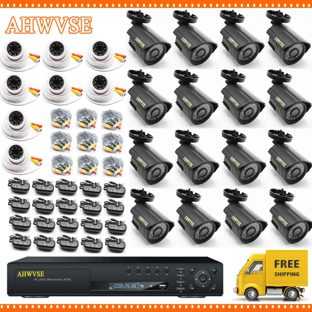 

Hot Selling Video Surveillance cctv system 24ch ahd dvr kits with 24pcs outdoor ahd camera 2mp Free Shipping