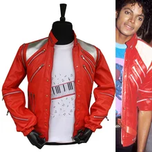 MJ Beat It Повседневная панк красная куртка на молнии в американском стиле верхняя одежда Майкл Джексон