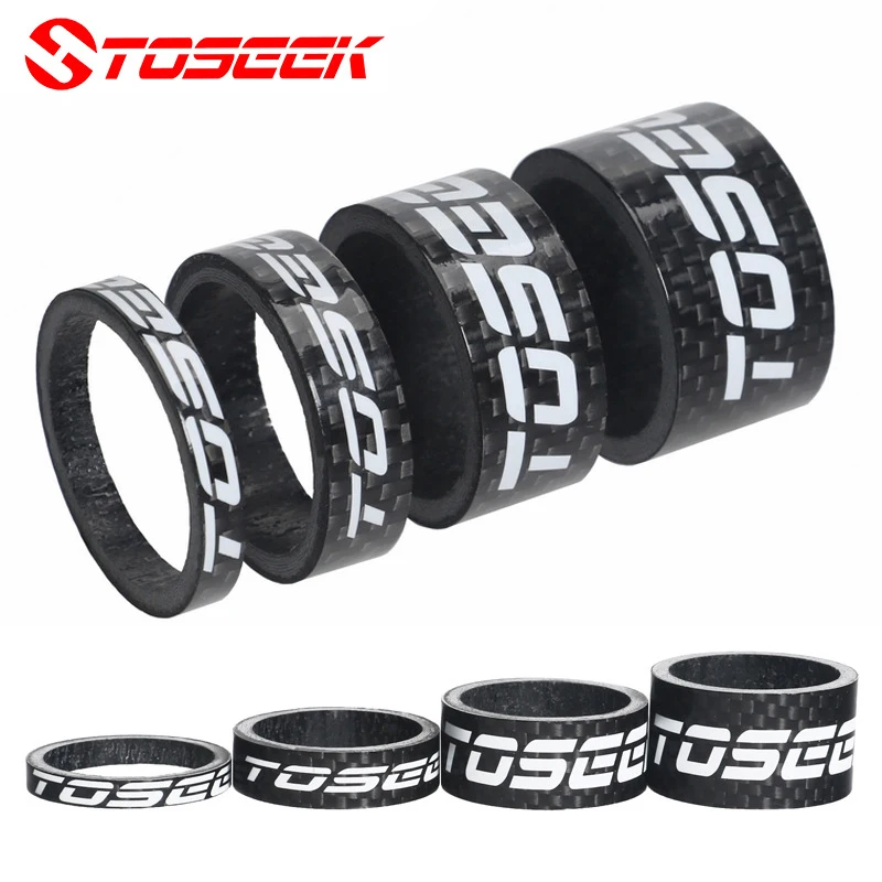 

TOSEEK 3K Full Carbon Fiber Bike Headset Washer Mountain Bicycle Front Fork Washer Bike Stem Handlebar Spacers Ring Gasket 4pcs