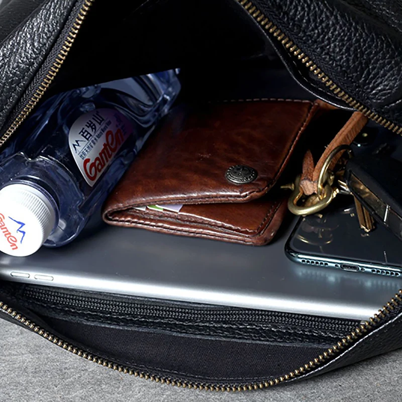 AETOO Simple practical head cowhide single shoulder crossbody bag casual leather male bag