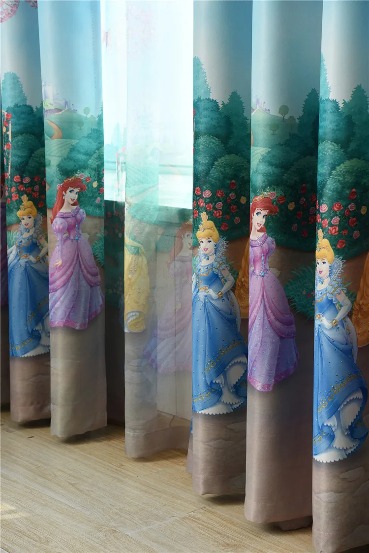 Затемненные шторы принцессы для девочек, занавески на окна в спальню, тюлевые шторы с рисунком для детской комнаты, милые римские шторы