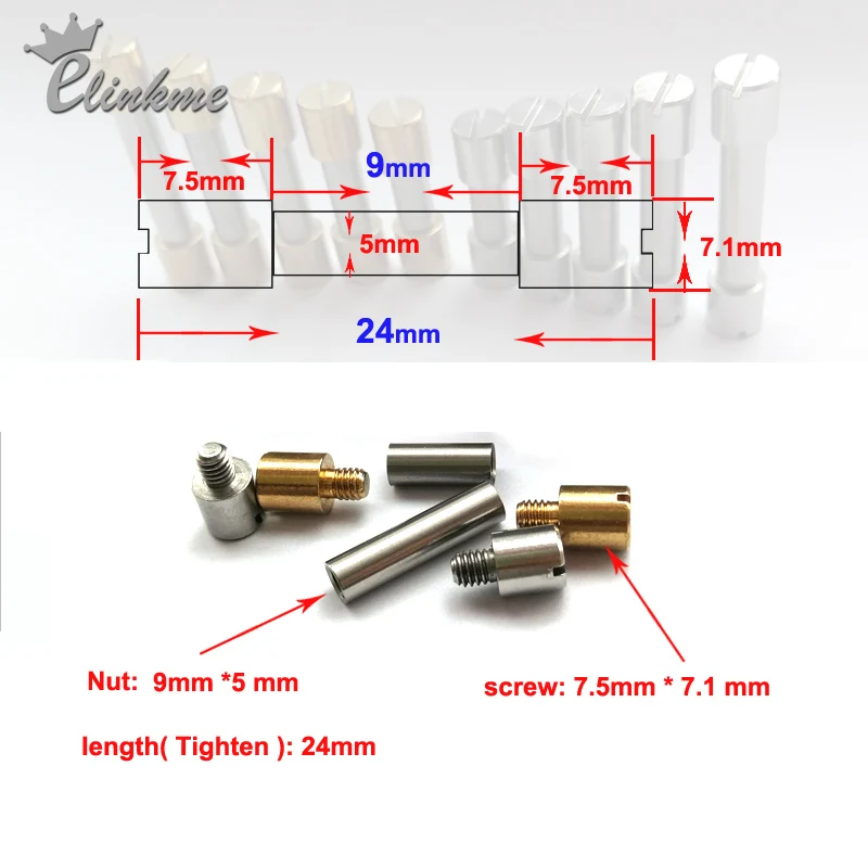 Заклепки Corby Bolt 50 шт./лот 24 мм * 5 (5x9) заклепки из латуни или нержавеющей стали для