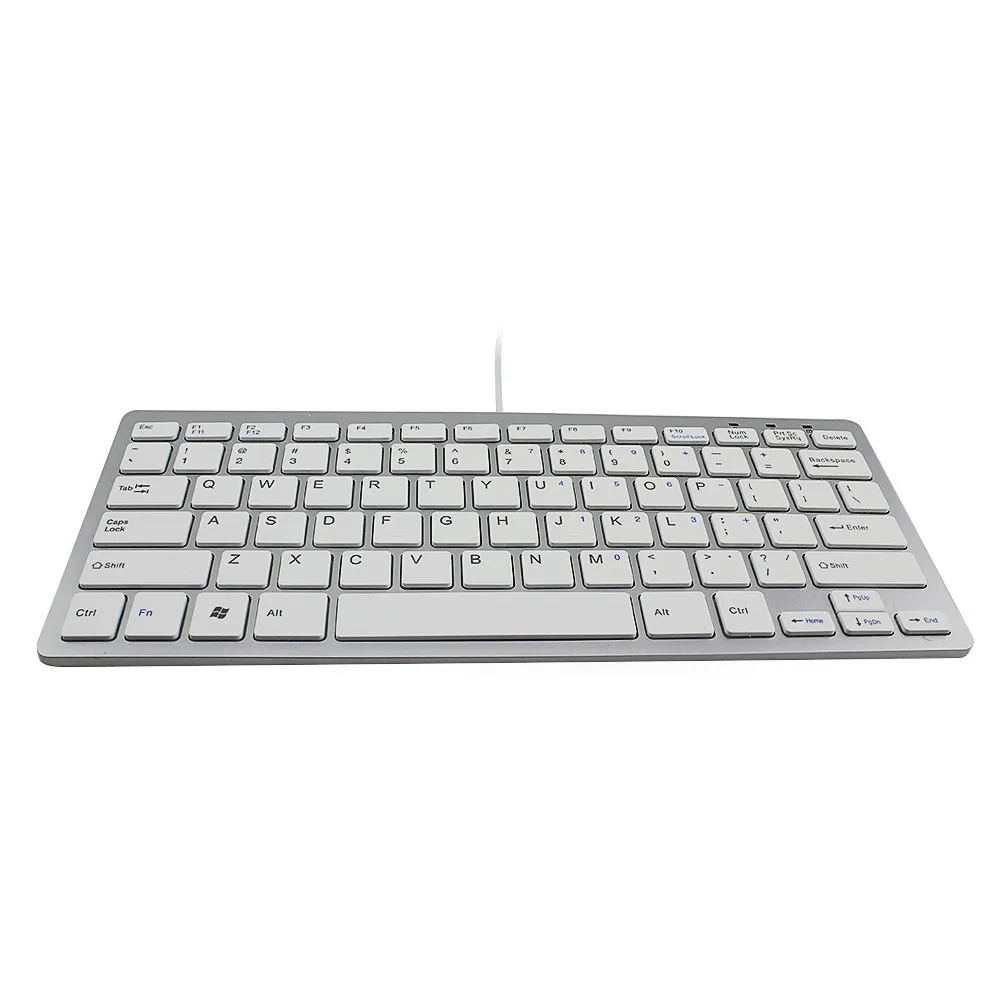 CHUYI Wired Ultra-Thin Keyboard 78 Keys Scissor USB 2.0 Mini Silent Office Multifunctional Keyboard For IMac Laptop Desktop
