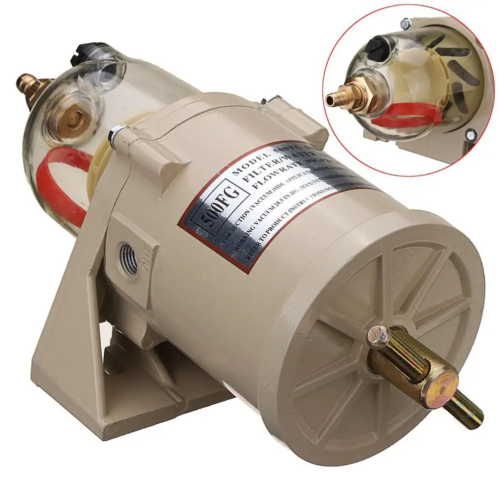 

500FG 500FH 90GPH Portable fuel filter Diesel Marine Trucks Fuel Filter Oil Water Separator + Bolt Ring
