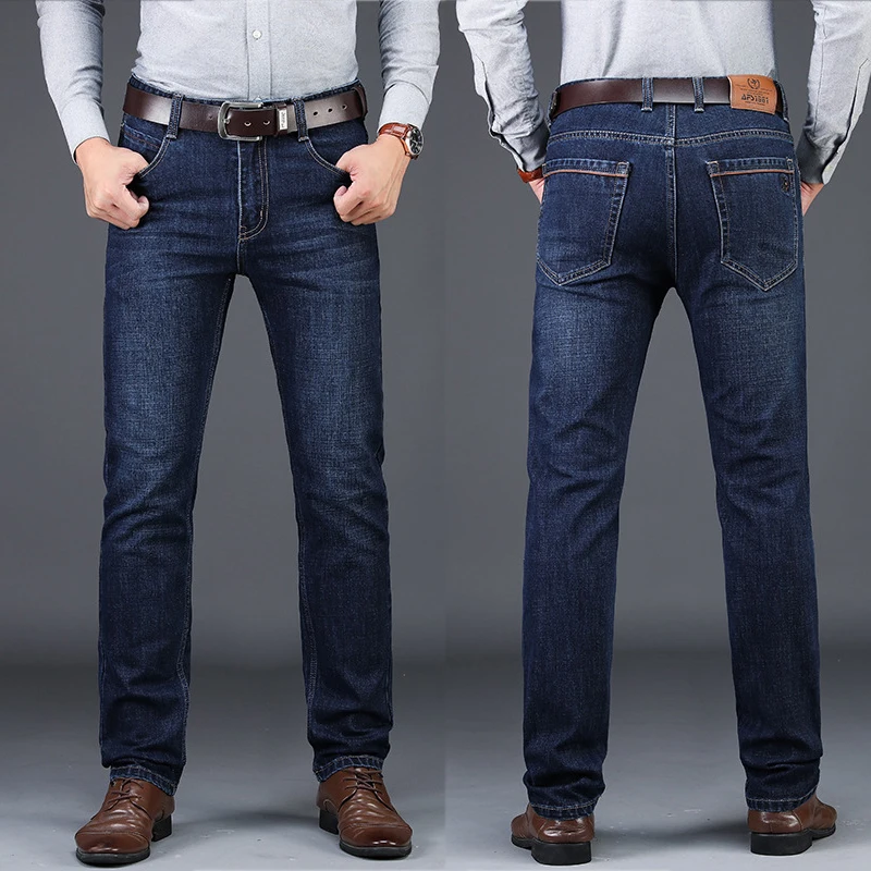 Business Casual Jeans Mens Straight Stretch Spring Autumn Overalls ...